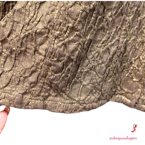 Chico’s Unique Textured Brown Golden Copper Shimmer Lightweight Jacket LG - Picture 7 of 10